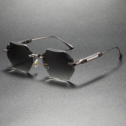 Trendy and Stylish Geometric UV-Protective Sunglasses - Fashionable Luxury Polygonal Gradient Sunglasses