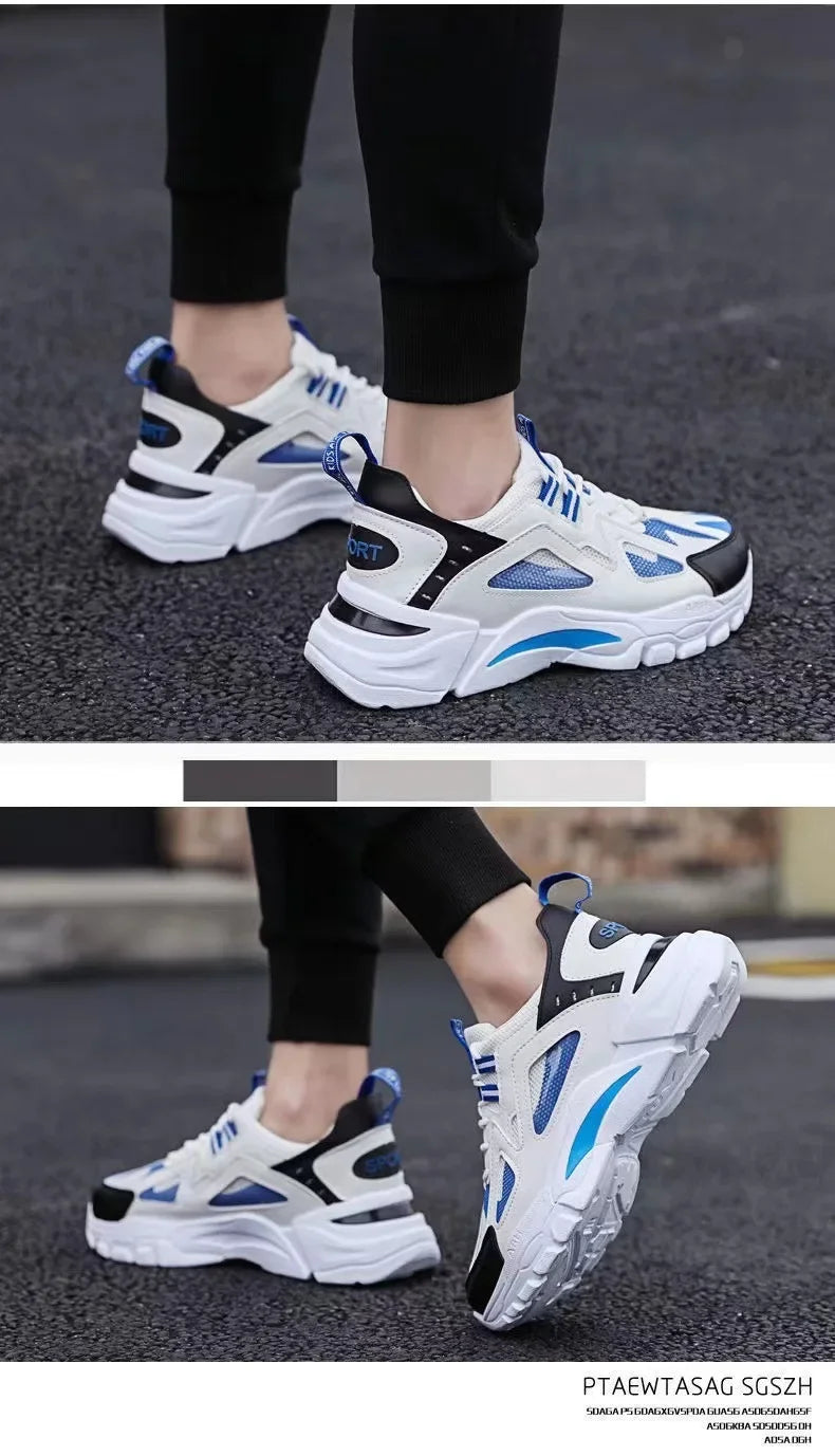 Spring New Style Breathable Thick Bottom Heightening Sports Dad Shoes Men Korean Version Trendy Casual Shoes Autumn Model
