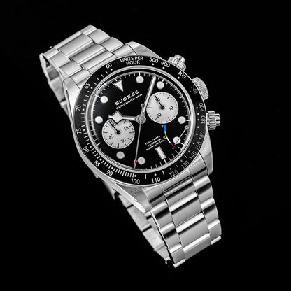 Sugess Chronograph Men Watch Original ST1907 Swanneck Pilot Mechanical Wristwatches Domed Sapphire Crystal Dopamine S457 2025new