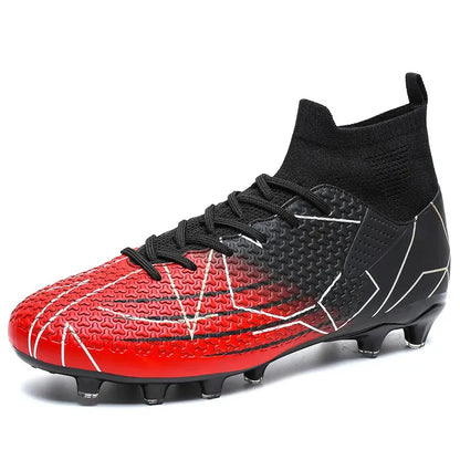 Nouvelles chaussures de Football professionnelles haut en cuir d'herbe artificielle jeunes étudiants chaussures de Football d'entraînement pour hommes et femmes sport