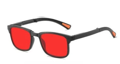 Night Vision Retro Square Women Anti Blue Light Sunglasses UV400 Men Computer Game Anti Radiation Red Orange Sleep Lens Eyewear