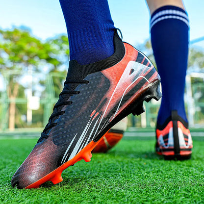 Chaussures de Football professionnelles à fond FG pour hommes, chaussures d'entraînement confortables et durables pour adultes, chaussures de Football à lacets pour adolescents