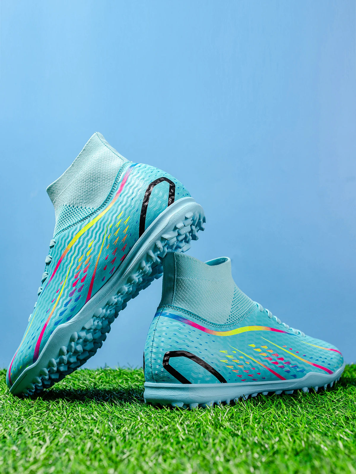 Chaussures de football TF professionnelles pour hommes, femmes et enfants, en PU + tissu respirant, semelle en caoutchouc résistante à l'usure
