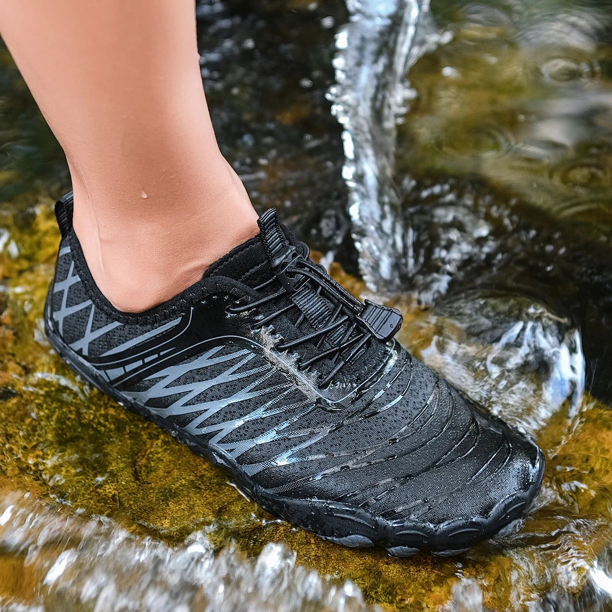 Oiaano leveäkärkiset barefoot-kengät miehille, mustat naisten urheilulenkkarit, unisex-vesitossut, miesten aqua-rantakengät, pehmeä pohja, kevyet ja hengittävät