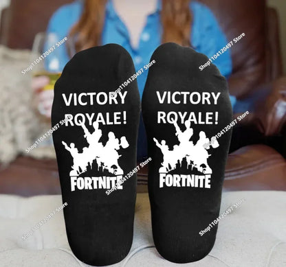 Meias Desportivas FORTNITE de Verão Pretas e Brancas, Respiráveis, Baixas e Invisíveis, em Algodão Macio para Desporto e Uso Casual