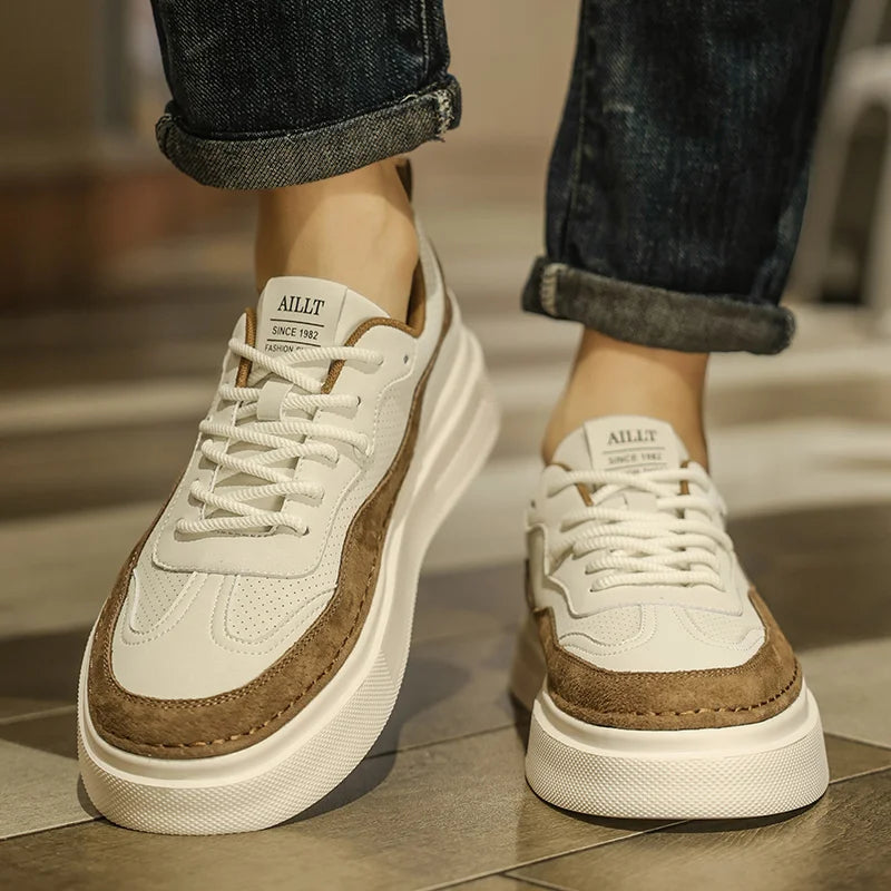 2025 Korean Edition Fashion Men's Casual Shoes Urban Design Slim Fit Low Top Sneakers Breathable Mesh for Streetwear 39-44