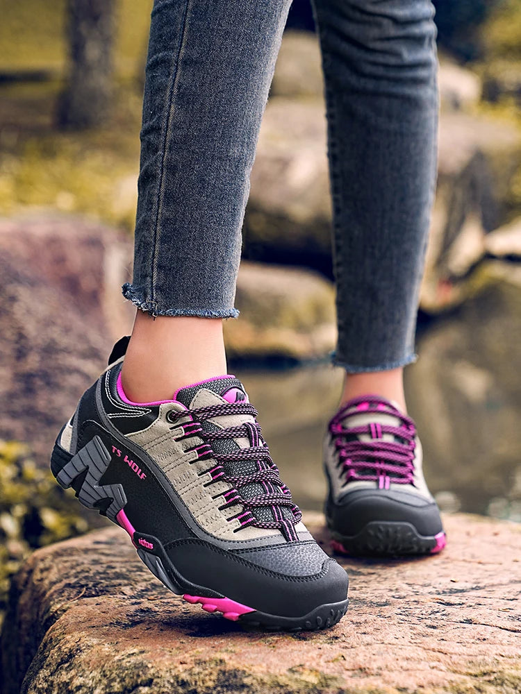 Scarpe da trekking per appassionati di attività all’aria aperta - Scarpe da trekking impermeabili da uomo - Scarponi da montagna - Scarpe tattiche da caccia nel bosco in vera pelle