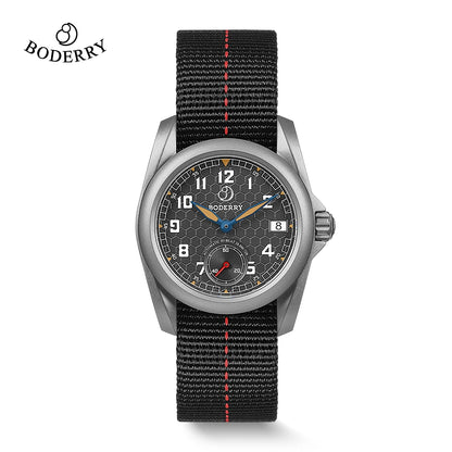 BODERRY Men's Field Watches Titanium Automatic Top Brand Wristwatch 100M Waterproof Clock Military Watch for Men