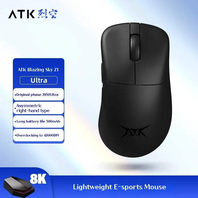 ATK Z1 Pro Max Ultra Wireless Gaming Mouse Customized Foot PAW3950 Ultra Smart Speed Wireless 8k Polling Rate 0.39ms Low Latency