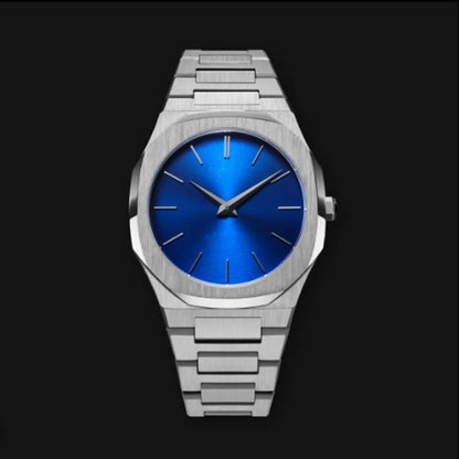 Untra Thin All Stainless Steel Sun Pattern Japan Movement Waterproof Men Quartz Watch With Original Logo