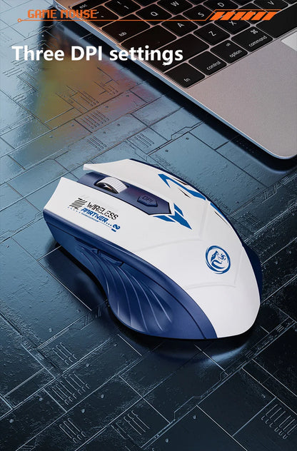 Wireless Gaming Mouse Dual Mode Bluetooth 2.4G DPI Adjustable Type-C Rechargeable Silent Ergonomic Mouse Durable Battery