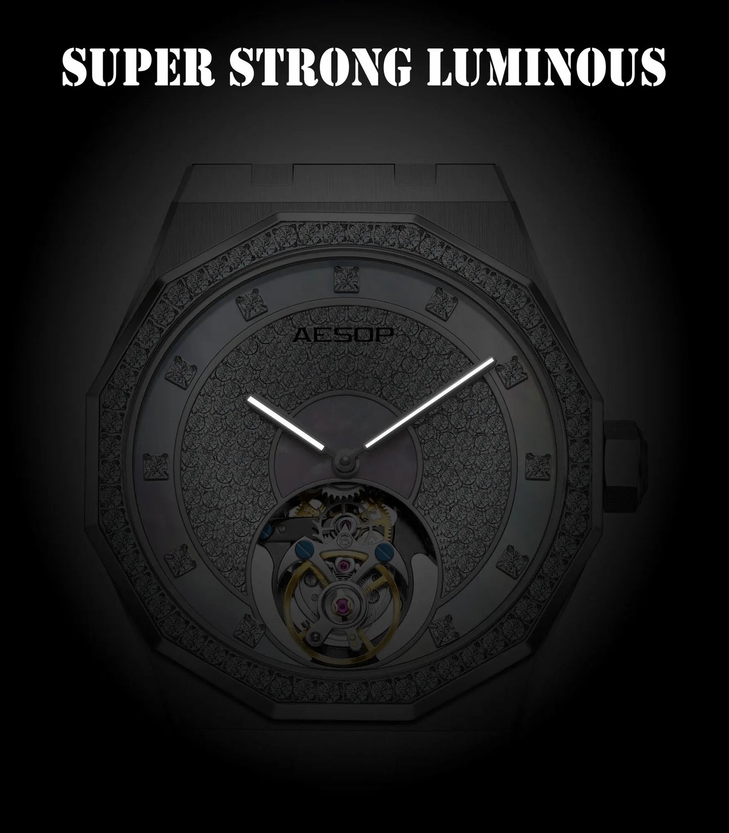 AESOP Echte Fliegende Tourbillon Mechanische Skeleton Uhr Für Mann Luxus Wasserdichte Armbanduhren Saphir Spiegel Gradienten new