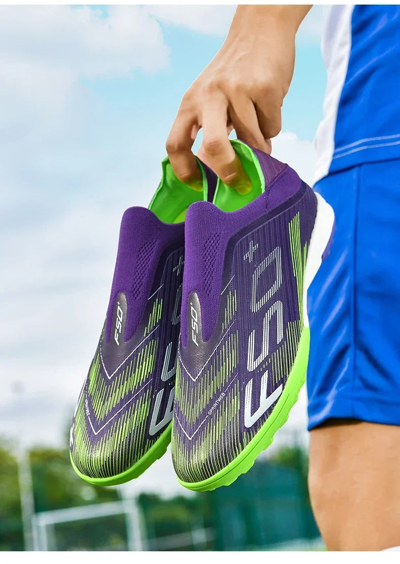 Nouvelles chaussures de football pour hommes, chaussures de match, crampons pour terrain en gazon, baskets de haute qualité, chaussures de futsal pour intérieur, chaussures montantes antidérapantes pour extérieur, meilleu