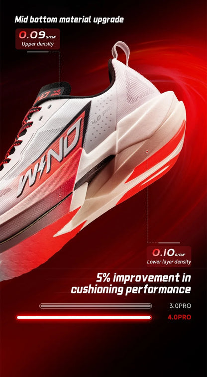 QIAODAN WIND 4PRO Pantofi de maraton cu talpă din carbon pentru bărbați, adidași profesioniști de curse, pantofi sport de alergare respirabili QDB023262291