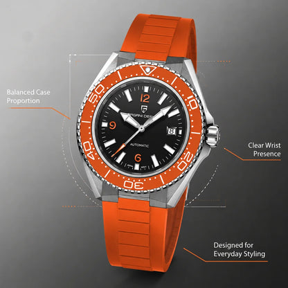 Pagani Design New Men's Mechanical Watch Luxury Sapphire Stainless Steel 100m Waterproof Ceramic bezel Automatic Watch