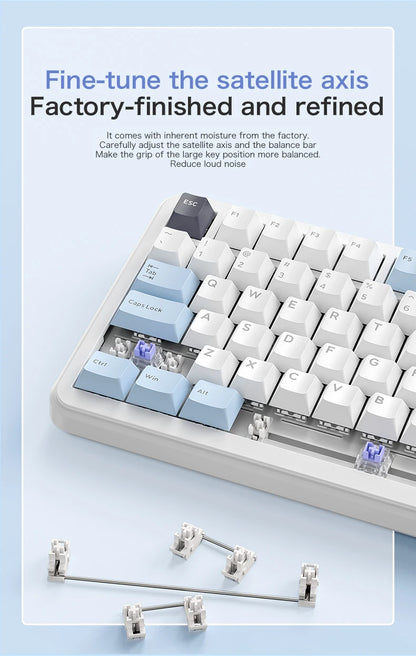 Teclado mecânico F75 FREEWOLF * AULA F75 Bluetooth de três modos, dedicado a gaming e utilização em escritório
