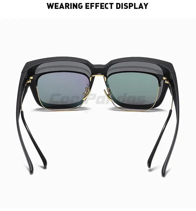 Fit Over myopia glasses cover Sunglasse Polarized Men Women UV400 Goggles Outdoor Travel Driving Anti-Glare Cover Sun Glasses