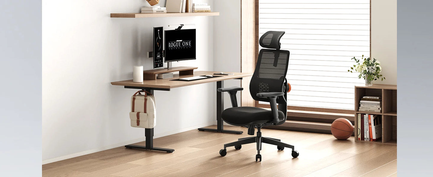 NEWTRAL MAGICH003 Ergonomic Office Chair with Adaptive Lumbar Support, Adjustable Headrest, 3D Armrests, Reclining Executive Desk Chair