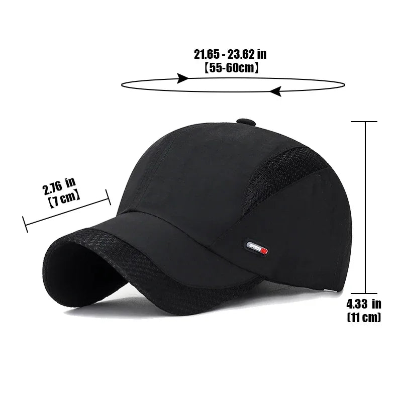Summer Breathable Mesh Quick-Drying Hat Outdoor Sports Sun Hat Red Leather Label Sun Protection Sun Hat