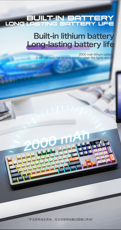 XUNFOX TK100 tastiera wireless 2.4 Bluetooth dual-mode gaming silenziosa per ufficio e notebook, universale