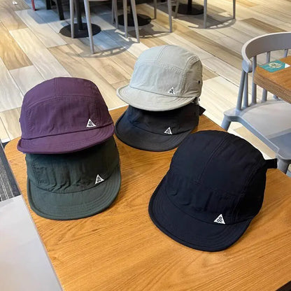 Unisex 5 Panel Camp Cap Quick Dry Waterproof Short Brim Adjustable Lightweight Breathable Cap for Hiking Camping Outdoor Daily