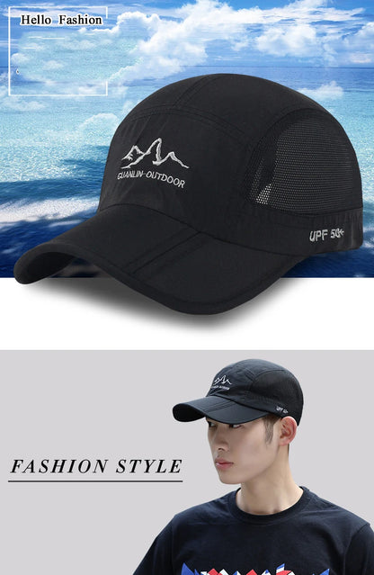 NIXHIT Outdoor Sports Foldable Thin Breathable Quick Drying Women Men's Baseball Cap Hiking Fishing Mountaineering Hat A246