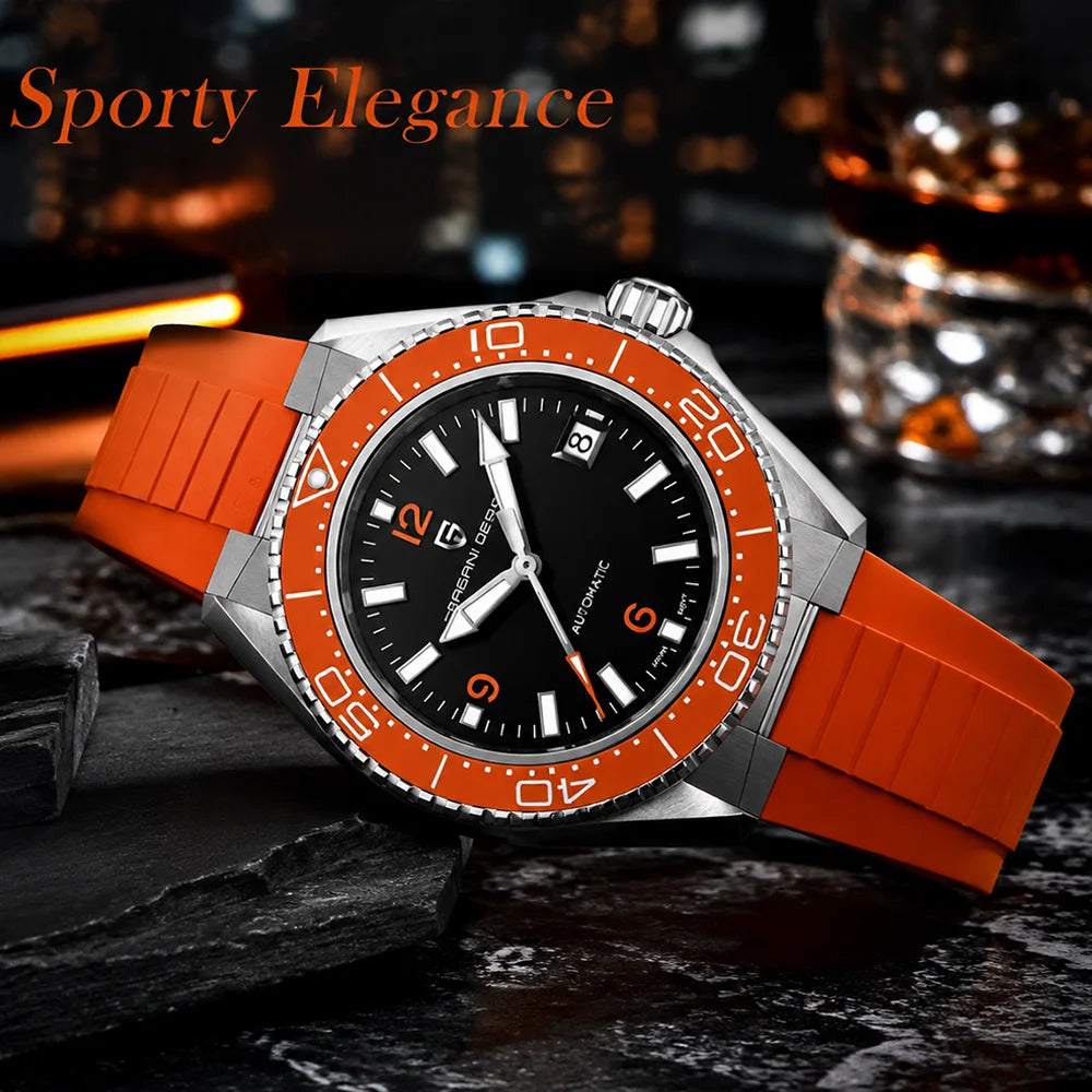 Pagani Design New Men's Mechanical Watch Luxury Sapphire Stainless Steel 100m Waterproof Ceramic bezel Automatic Watch
