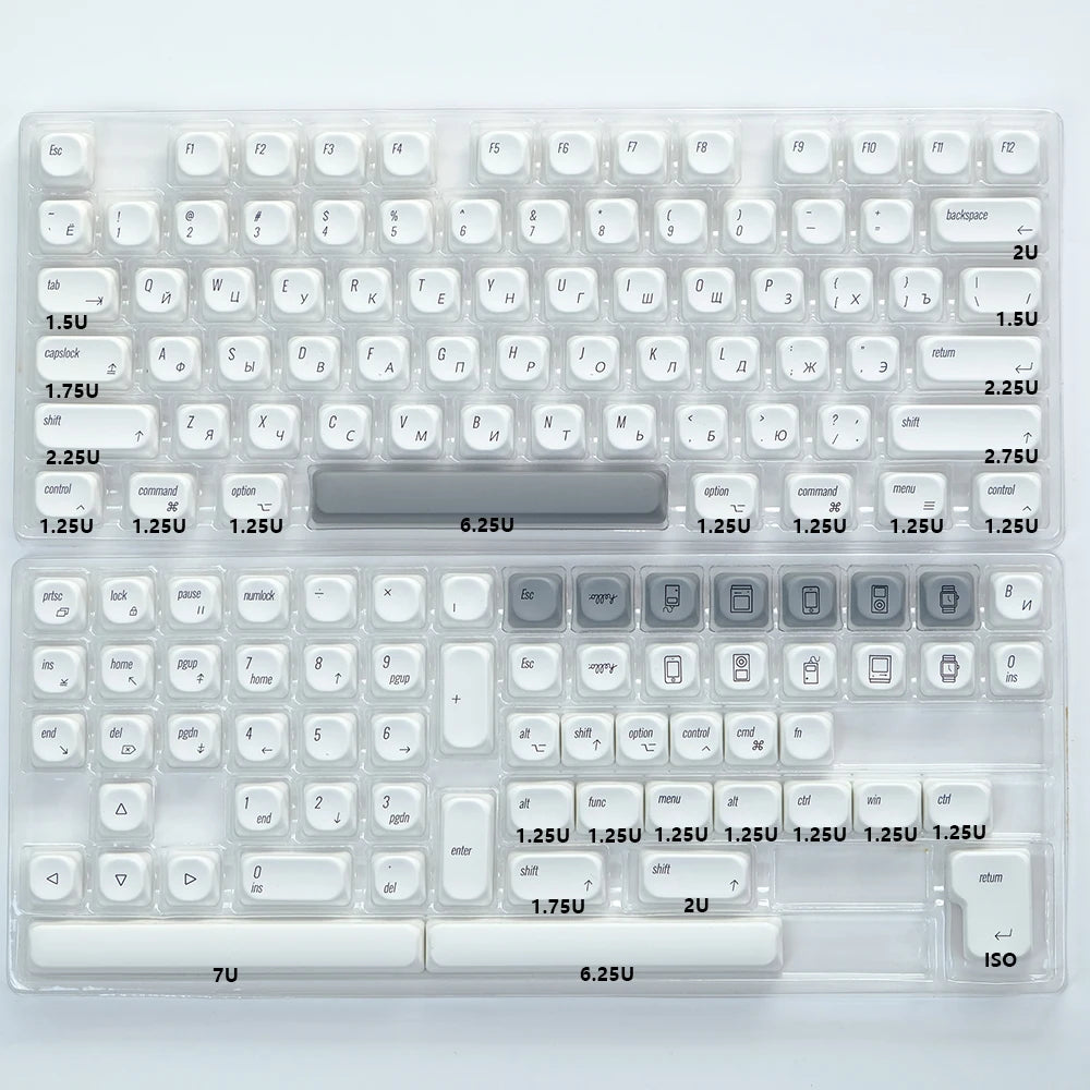 KBDiy KOA  Profile PBT Honey Milk Keycaps Russian Korean Japanese 137 Keys Caps for Mechanical Keyboard Keycap MAC for MX Switch