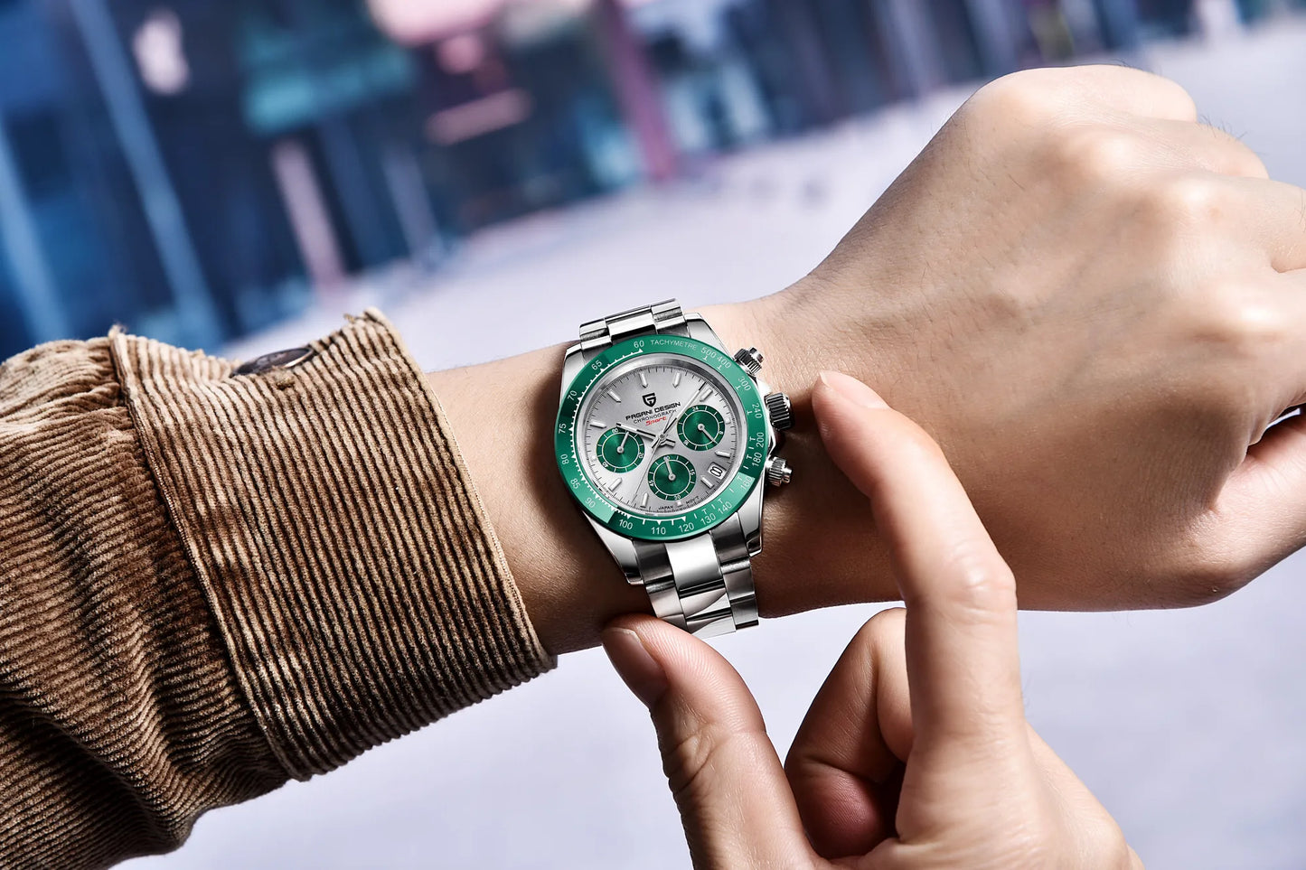2025 PAGANI DESIGN  New PD1644 Meteorite Dial Fashion Men Quartz Wristwatches 100M Sapphire Glass Chronograph relogio masculin