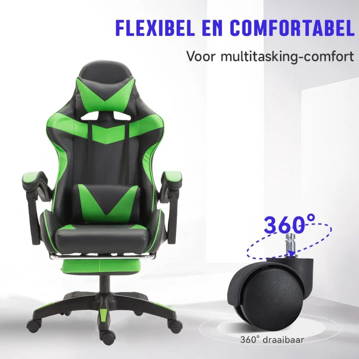 Silla gaming Sillón gaming Silla de oficina ajustable en altura con función reclinable ajustable, orejas de gato y cojines