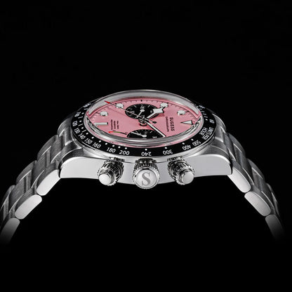 Sugess Chronograph Men Watch Original ST1907 Swanneck Pilot Mechanical Wristwatches Domed Sapphire Crystal Dopamine S457 2025new