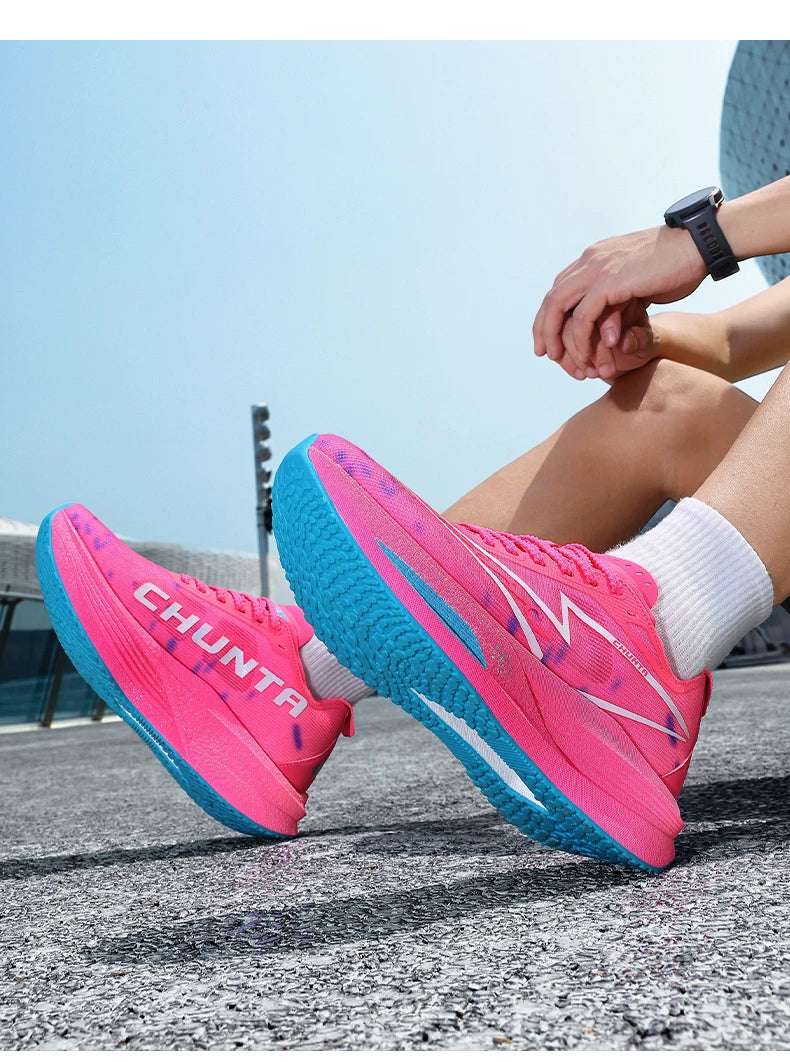 Zapatillas de running con placa de carbono para maratón, para hombre y mujer, deportivas especializadas, transpirables, ligeras y cómodas Chunta