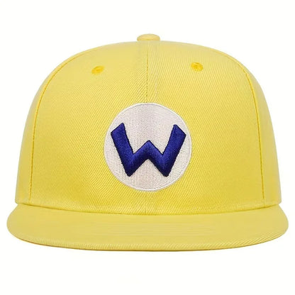 Bandai Super Mario letter embroidered baseball cap for both men and women, sunshade and sun protection duckbill cap cotton