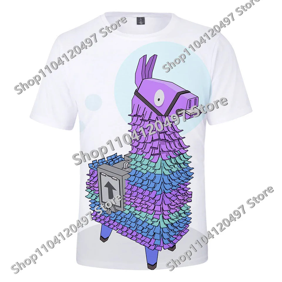 Japán anime Fortnite nyári póló férfiaknak és nőknek, Battle Royale, rövid ujjú, hétköznapi, kényelmes, laza Harajuku streetwear