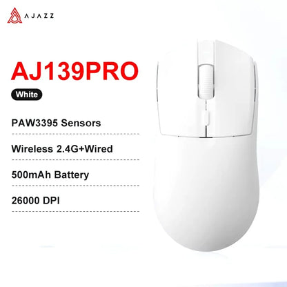 AJAZZ AJ139 V2 MC/AJ139 PRO draadloze gamingmuis met PAW3311/PAW3395-sensor, 12000DPI/26000DPI, 500mAh Bluetooth-gamermuis voor pc