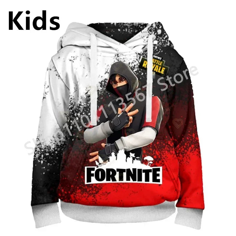 Llama Battle Royale F-Fortnited Hoodies 3D Printed Men Women Children Sweatshirts Boy Girl Kids Streetwear Pullover Green Tops
