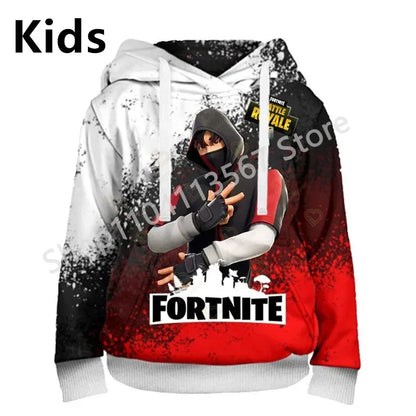 Llama Battle Royale F-Fortnited Hoodies 3D Printed Men Women Children Sweatshirts Boy Girl Kids Streetwear Pullover Green Tops