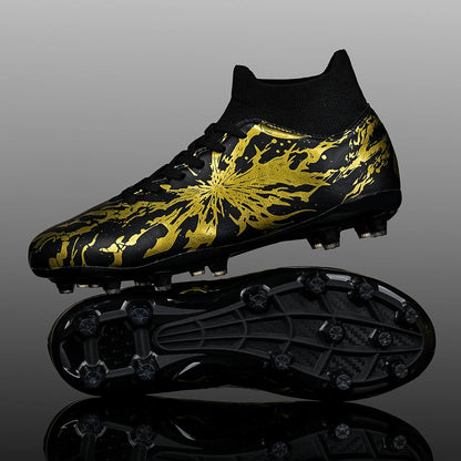Chaussures de football AG FG pour hommes, tige en PU souple, structure de crampons renforcée, pour adultes, pour les matchs et entraînements de football en plein air sur pelouse.