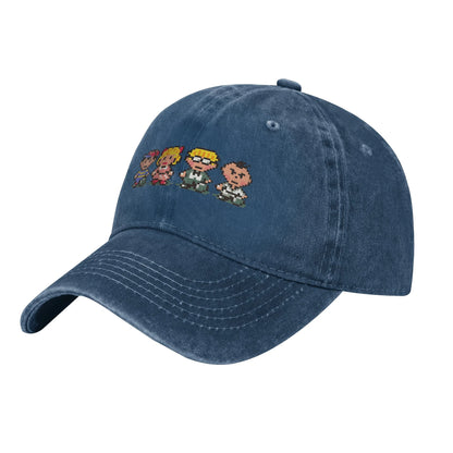 Earthbound Party Member Sprites Baseball Cap - Black Peaked Cap, Lightweight Polyester, Sports Style, Women's and Men's Cap, Par