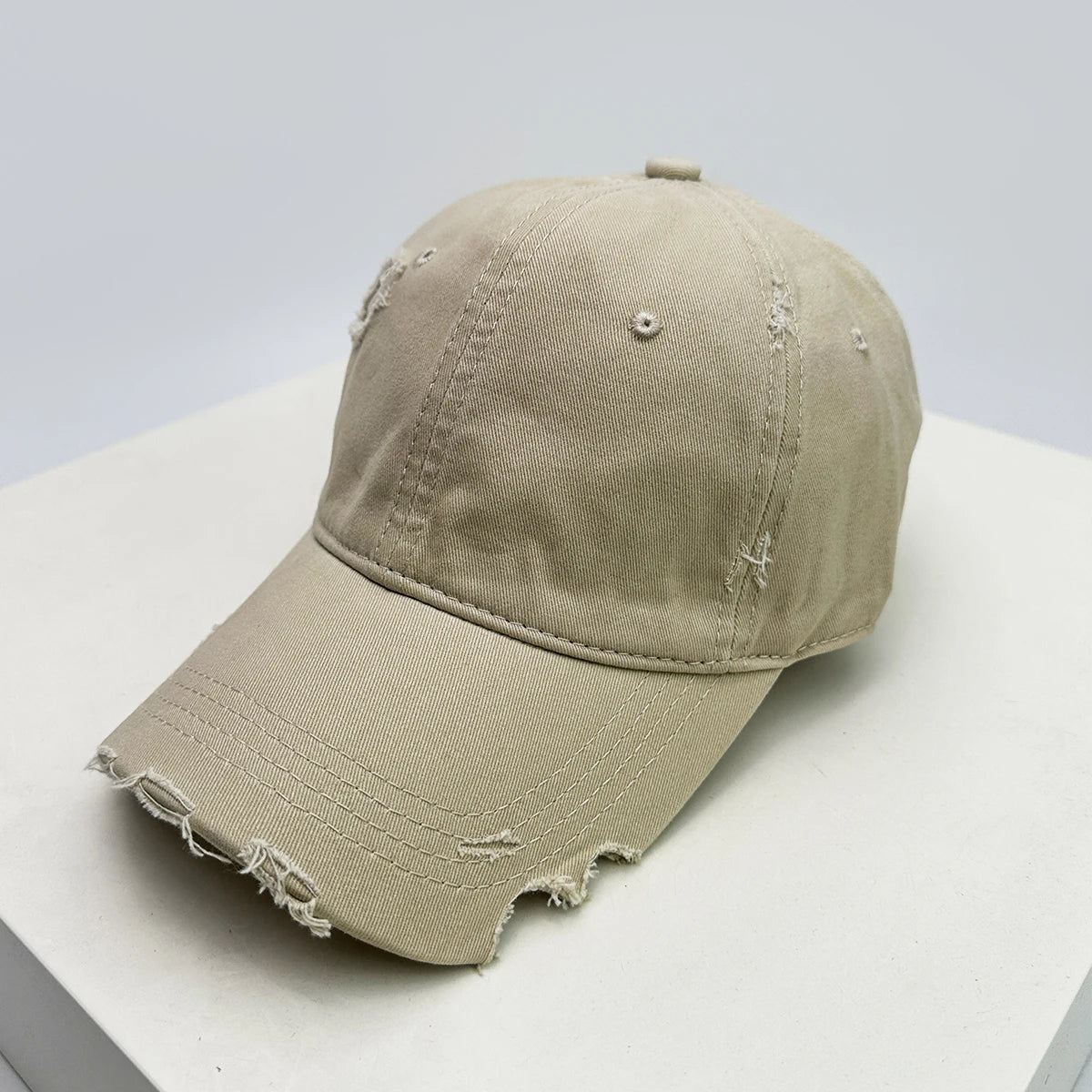 New Unisex Notch Solid Personal Baseball Hats Breathable Broken Style Sunshade Casual Peaked Caps Versatile Distress Fashion ins