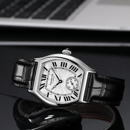 FARASUTE 36mm Retro Hangzhou Customized Manual Mechanical Movement Wristwatches Sapphire 5Bar Waterproof Watch Men reloj hombre