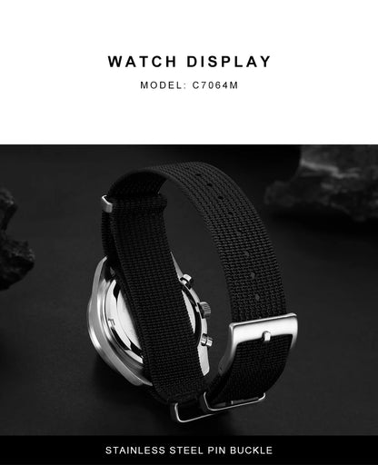 CADISEN New Men's Watches Luxury Quartz Wrist Watch For Men Sapphire AR Coated Crystal Canvas VK68 Speed Chronograph Automatic