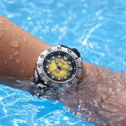 BERNY Automatic Diver Watch for Men Frosted Dial MIYOTA 8215 316L Supper Luminous Sapphire AR Fluororubber Men's Diving Watches