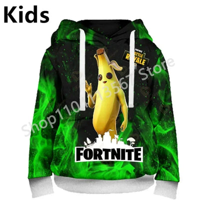 Llama Battle Royale F-Fortnited Hoodies 3D Printed Men Women Children Sweatshirts Boy Girl Kids Streetwear Pullover Green Tops