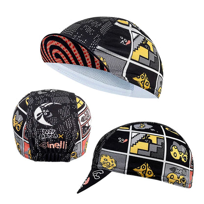 New cycling cap, polyester sweat absorption, fashion trend, unisex, graffiti