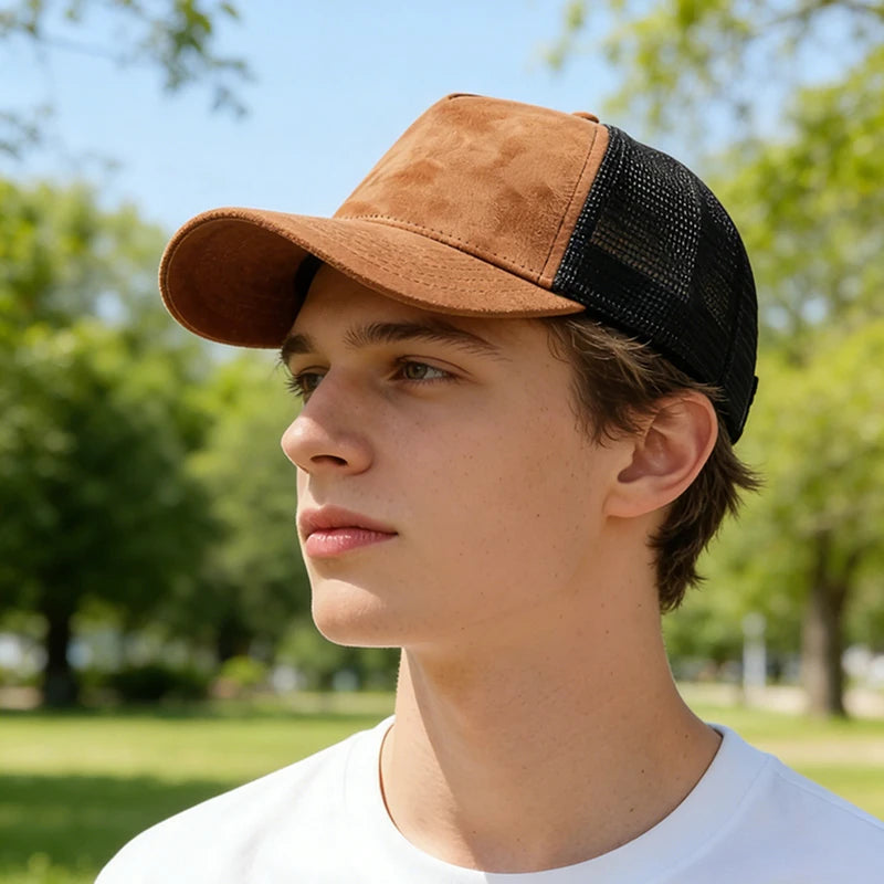 Unisex tinklinė beisbolo kepurė vyrams, lauko sportui, reguliuojamos „trucker“ kepurės, madingos išlenktos „dad cap“ kepurės vyrams ir moterims, kasdienio stiliaus, kvėpuojančios kepurės nuo saulės