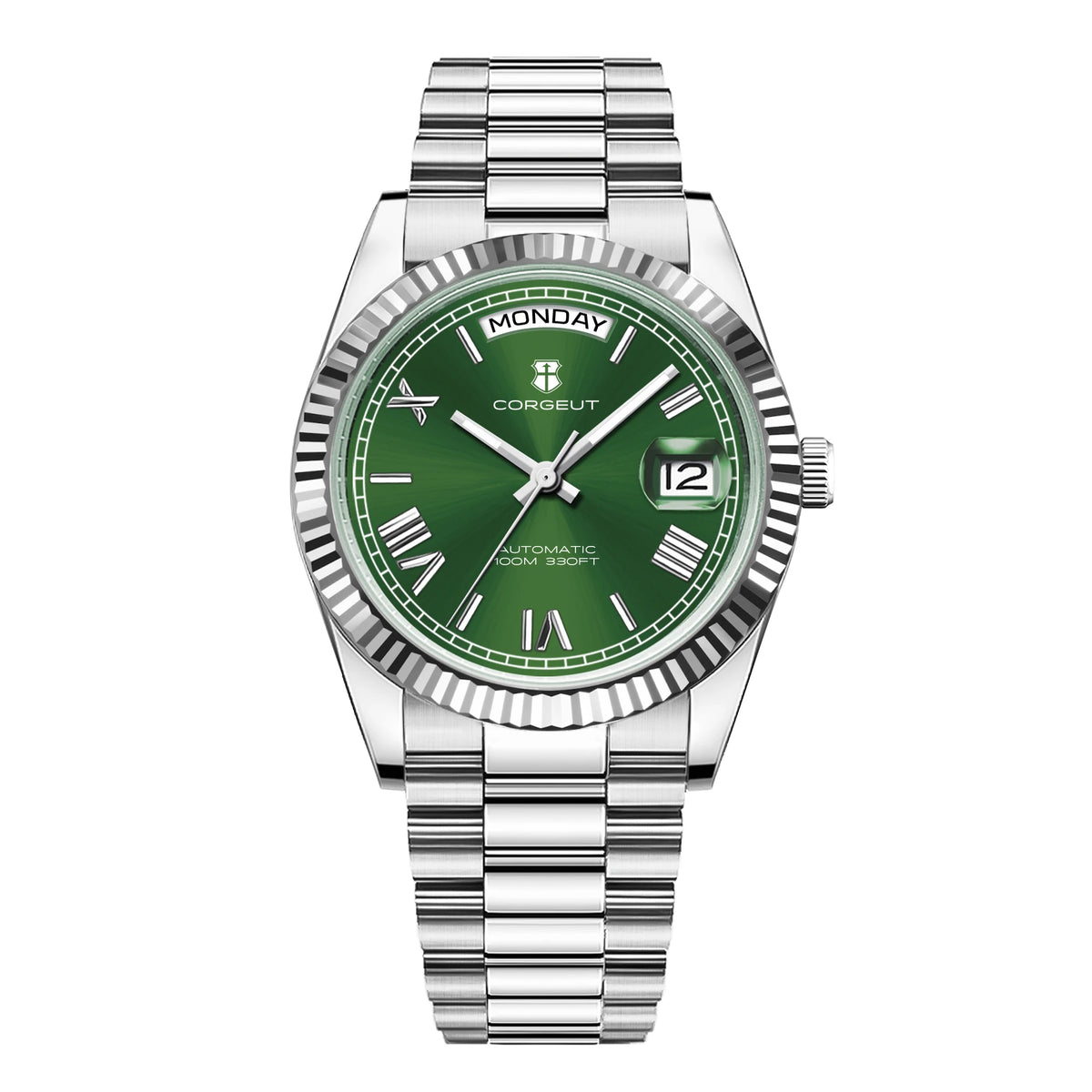 39mm Men Corgeut Logo/Name NH36 Automatic Mechanical Relogio Masculino Sapphire Glass Luminous Waterproof Wristwatch