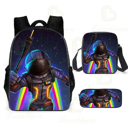 F-FORTNITE Battle Games Backpack for Children School Bag Boys Girls Primary Crossbody Pencil Case Kids Toddler Backpack