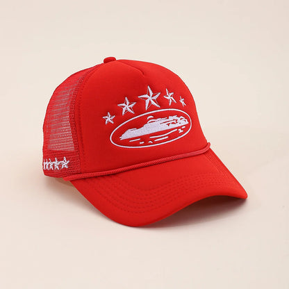 New Unisex Pentagram Baseball Hats Hip Hop Adjustable  Breathable Personal Sunshade Mesh Versatile Street Fashion Trucker Caps