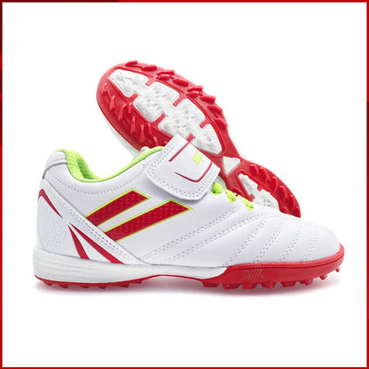 Chuteiras de futebol para criança menino/menina Tf com fecho de velcro, sem pitões, para lacrosse, iniciantes em críquete e basebol